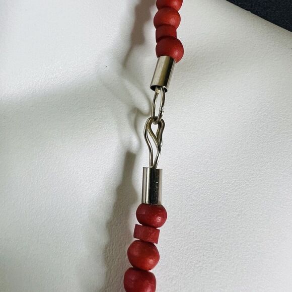 Vintage Chunky Red Multi Strand Beaded Necklace BEAUTIFUL 1502 - Picture 12 of 14